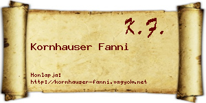 Kornhauser Fanni névjegykártya